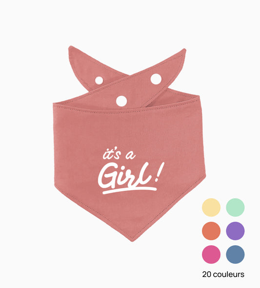 Bandana pour chien personnalisé - It's a girl !