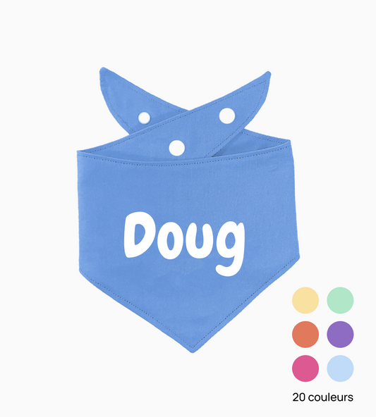 Bandana personnalisé couleur unie - Nom du chien